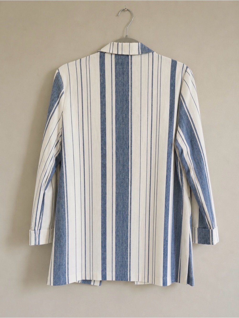 NWT Shawl Collar Striped Linen Blazer - Picture 9 of 9